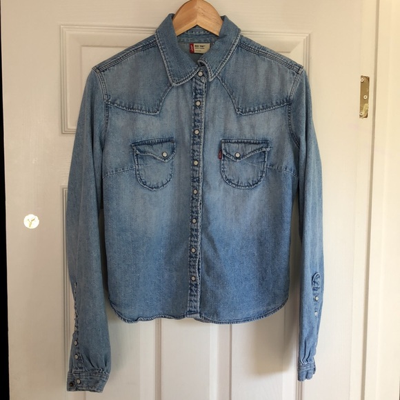 •Levi’s Red Tab Denim Jean Cowboy Western Shirt Button Down - Picture 1 of 9